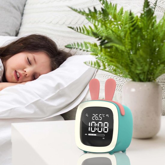 Kinderwekker Slaaptrainer - Digitale Klok - Slaapgewoonten Ontwikkelen - Met Nachtlampje - 12 cm Breed - Meerkleurig — afbeelding 5