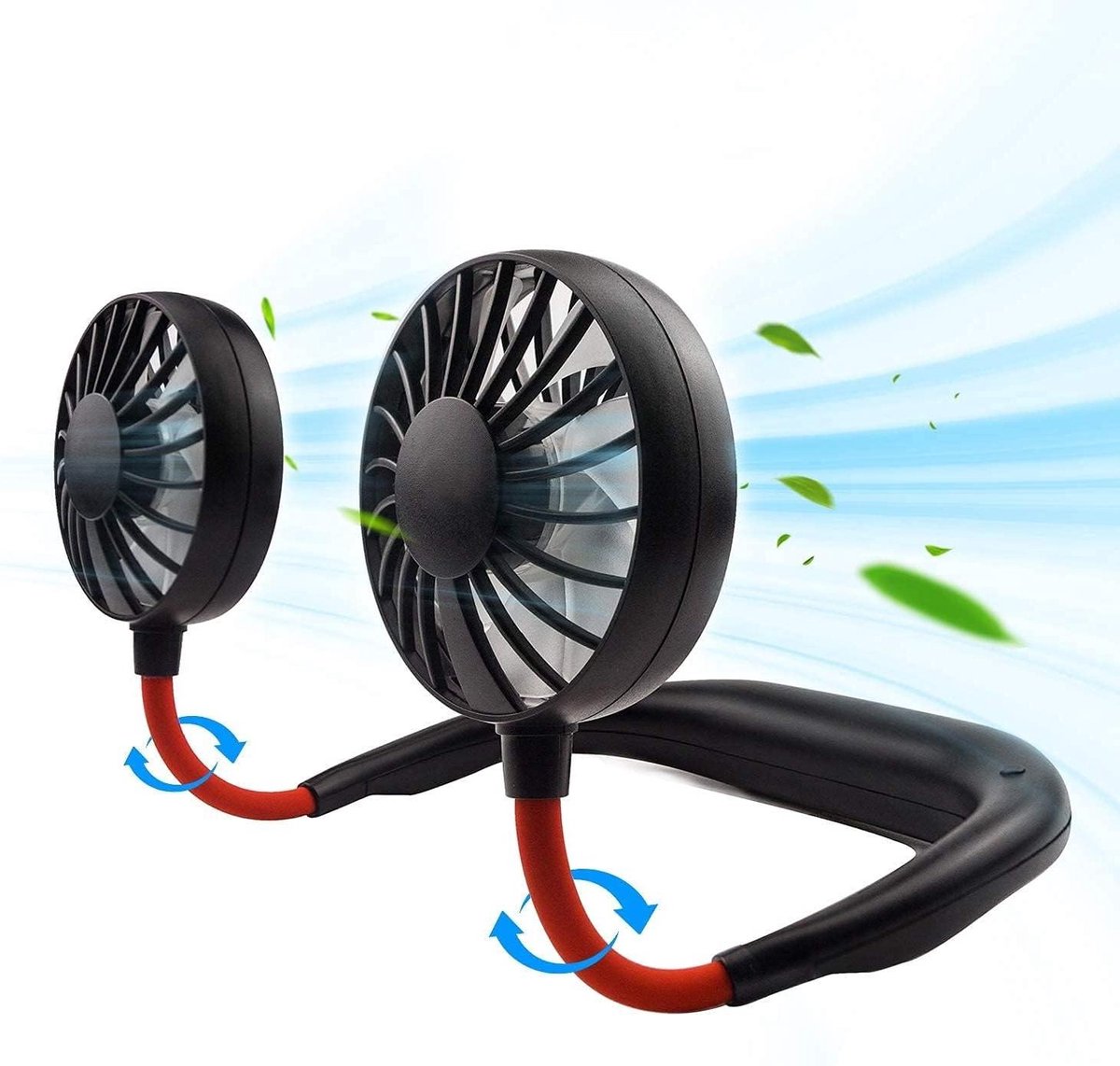 Draagbare Ventilator - Mini Fan - Persoonlijke Koeling - Handsfree Nekmodel - 3 Snelheden - Zwart