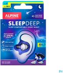Alpine SleepDeep verpakking met afbeelding van een oor en paarse oordopjes. Toont maten S en M/L.