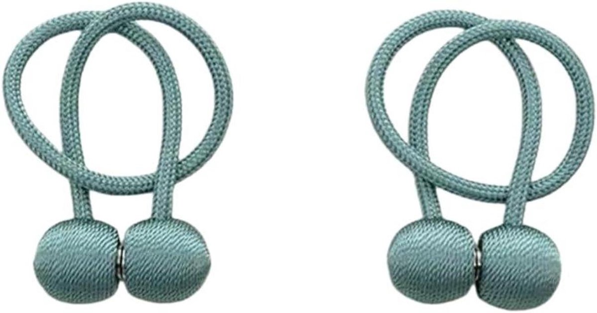 Gordijn Tiebacks - Ophangkoorden - Gordijnen Vaste Houden - Sterke Magnetische Sluiting - 48 cm Lengte - Lichtgrijsblauw