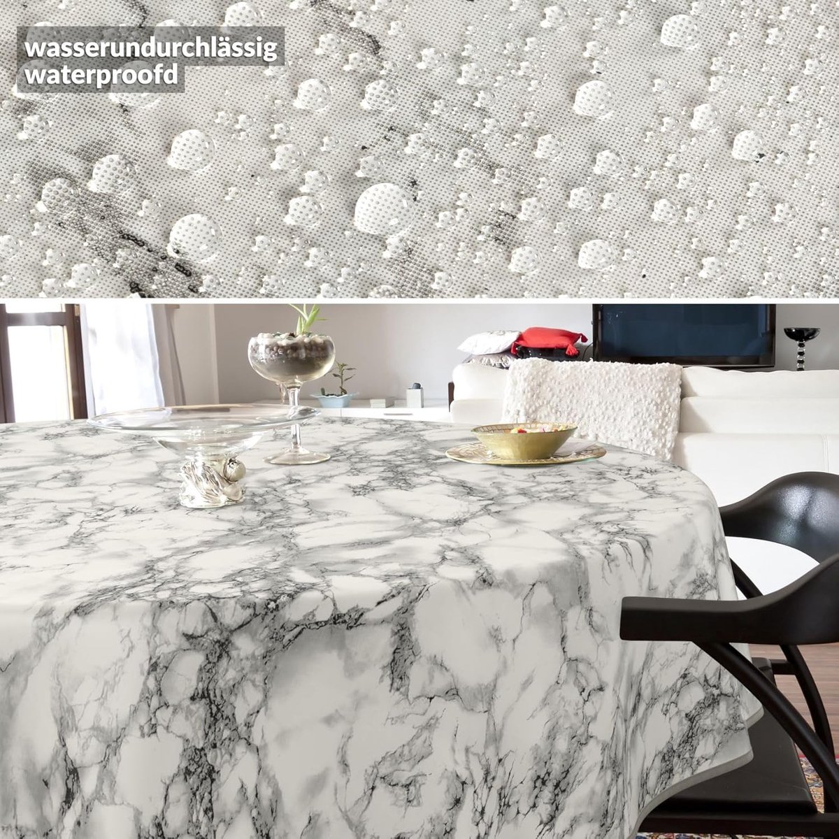 Tafelkleed - Oliezeil - Tafel Beschermen - Aanpasbaar - 120 cm - Marmergrijs