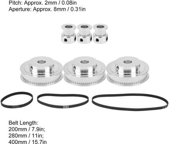 Store_9 - 20 Tanden Synchroon Wiel - Distributieriem Katrollen - Aluminiumlegering - 60 Tanden Synchronisatie Wielriem - Ideaal voor Freesmachines ... van Merkloos	 — afbeelding 3