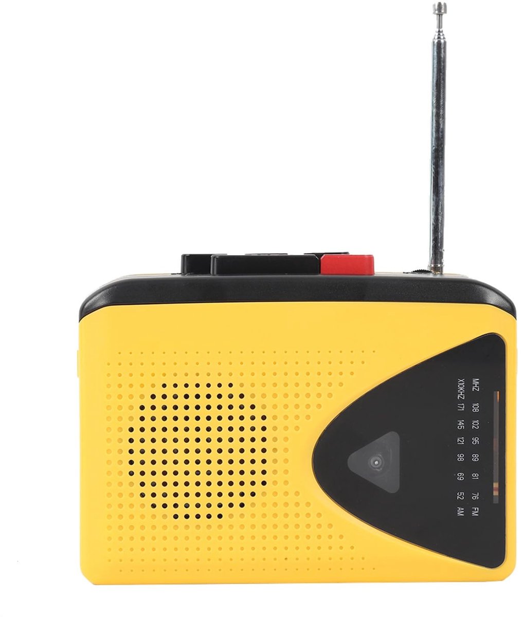 aladdien - Draagbare cassette speler - Stereo - Ingebouwde speaker - Opnameknop - Reizen - School - Thuis - Luisteren - Opnemen - Grijs