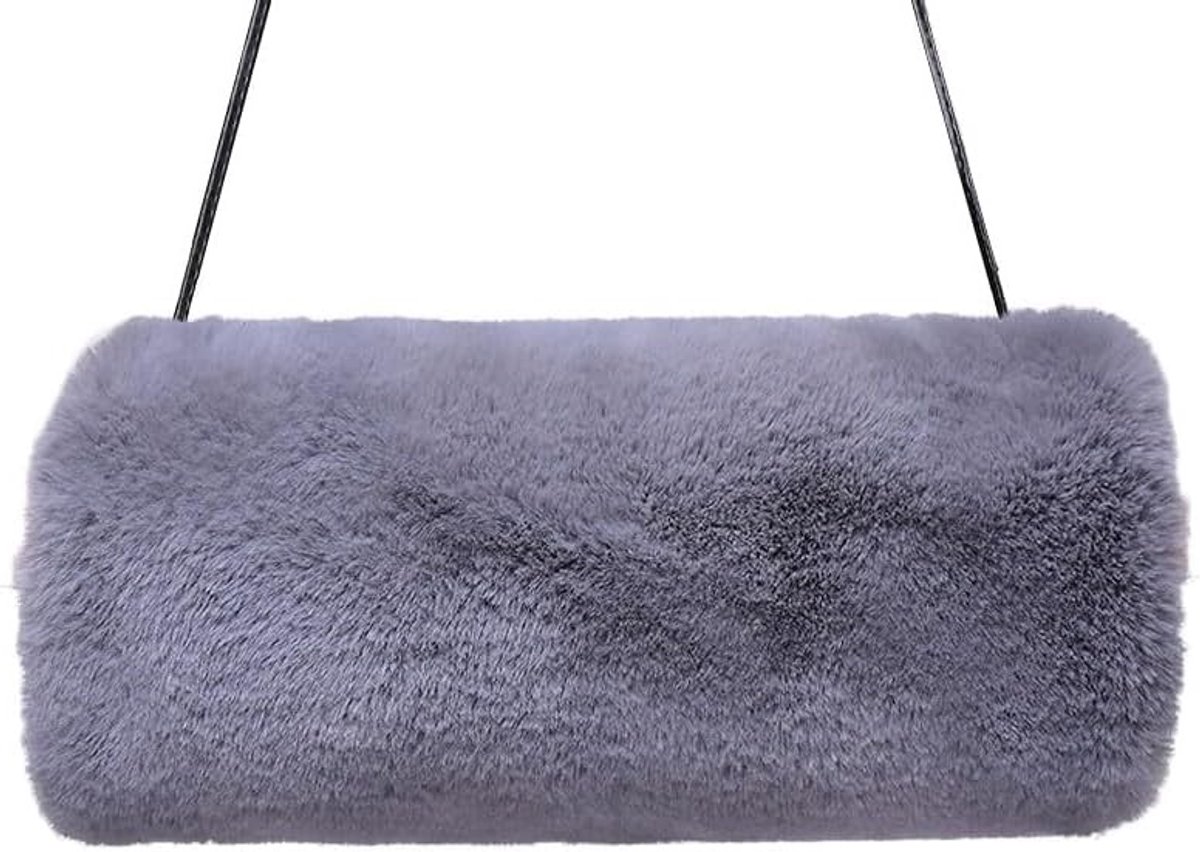 ONF3 - Winter Hand Muff - Warm Hand Warmer - Dikke Pluche Muffs - Donkergrijs - Faux Fur - Geschikt voor Vrouwen en Meisjes - Inclusief 1 x Hand...