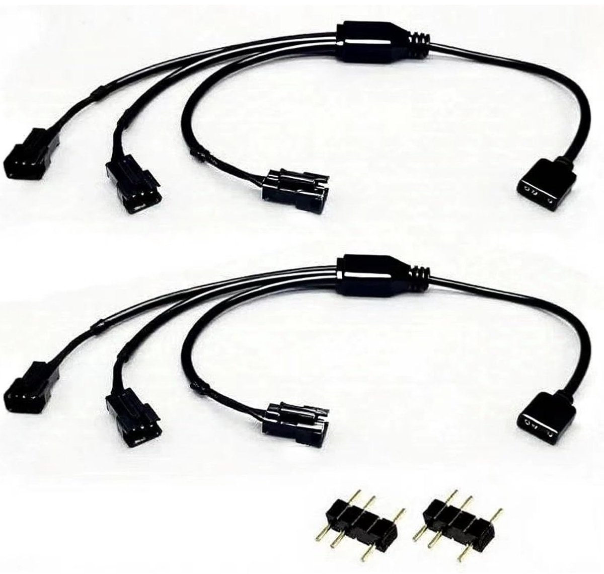 ARGB Splitter Kabel 1 naar 3 - 5V 3-Pin voor RGB Fans en LED Strips - 2 Stuks