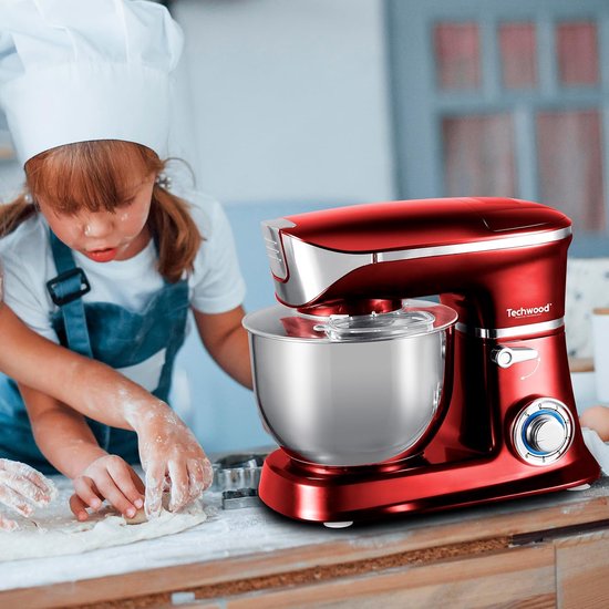 Krachtige Keukenmachine Rood 1300W met 6.5L Kom en Planetaire Mixer — afbeelding 2