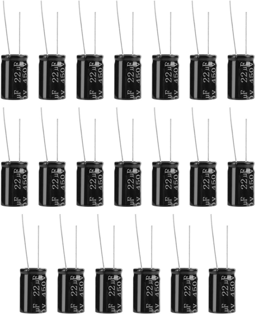 ONF3 - 20st elektrolytische condensatoren - 450V 22uF - Hoge kwaliteit - Lange kabels - Gepolariseerde condensatoren - Ideaal voor elektronica h...