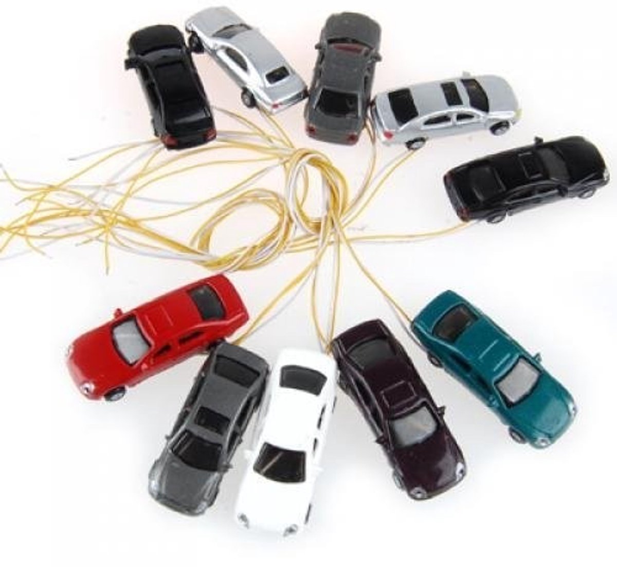aladdien - Modelauto - Speelgoedauto set - Met verlichting - 10 stuks - Zandtafelweergave - Schaal 1:150 - Geschikt voor kinderen - Kleurrijk