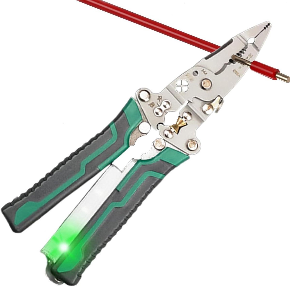 Elektrische Bedradingsstripper - Kniptang Kabels - Elektrisch Onderhoud - Geïntegreerde Schroevendraaier - 215 cm - Groen