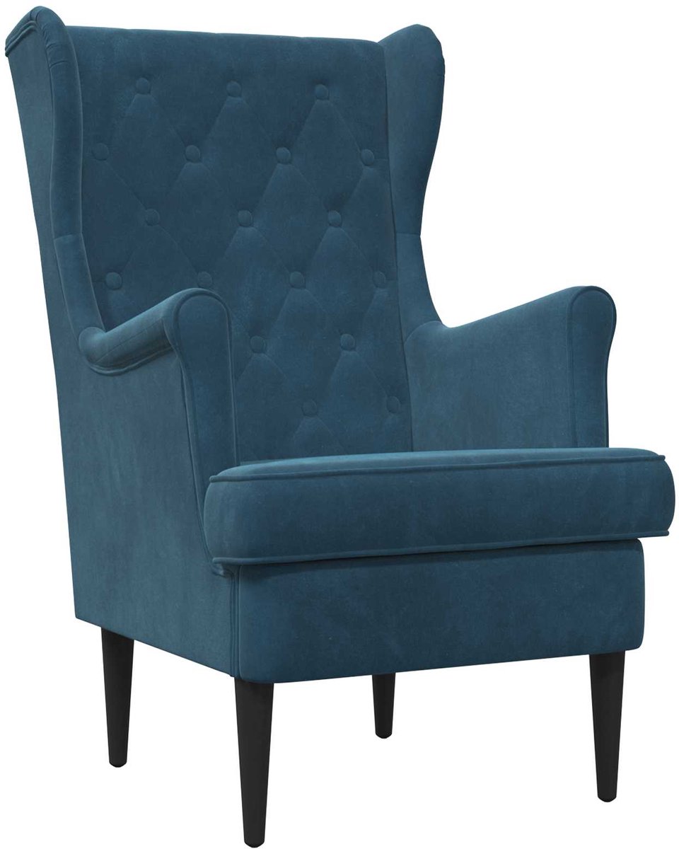 vidaXL - Fauteuil - Blauw - Fluweel