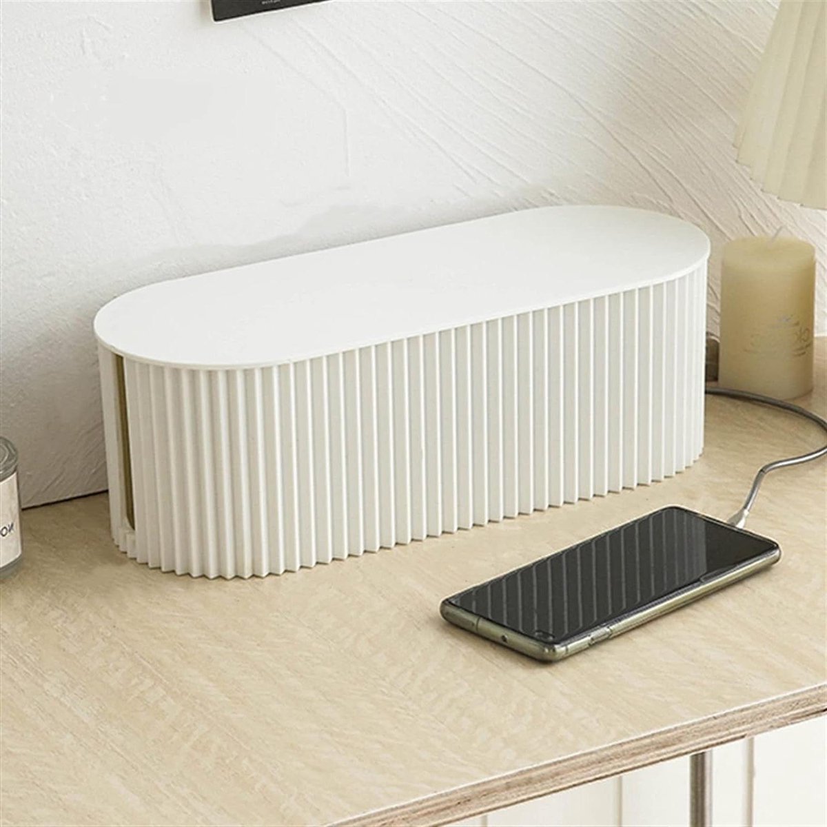 Kabelopbergdoos - Snoerorganizer - Bureau organiseren - Ventilatie ontwerp - 33x14x13cm - Zwart