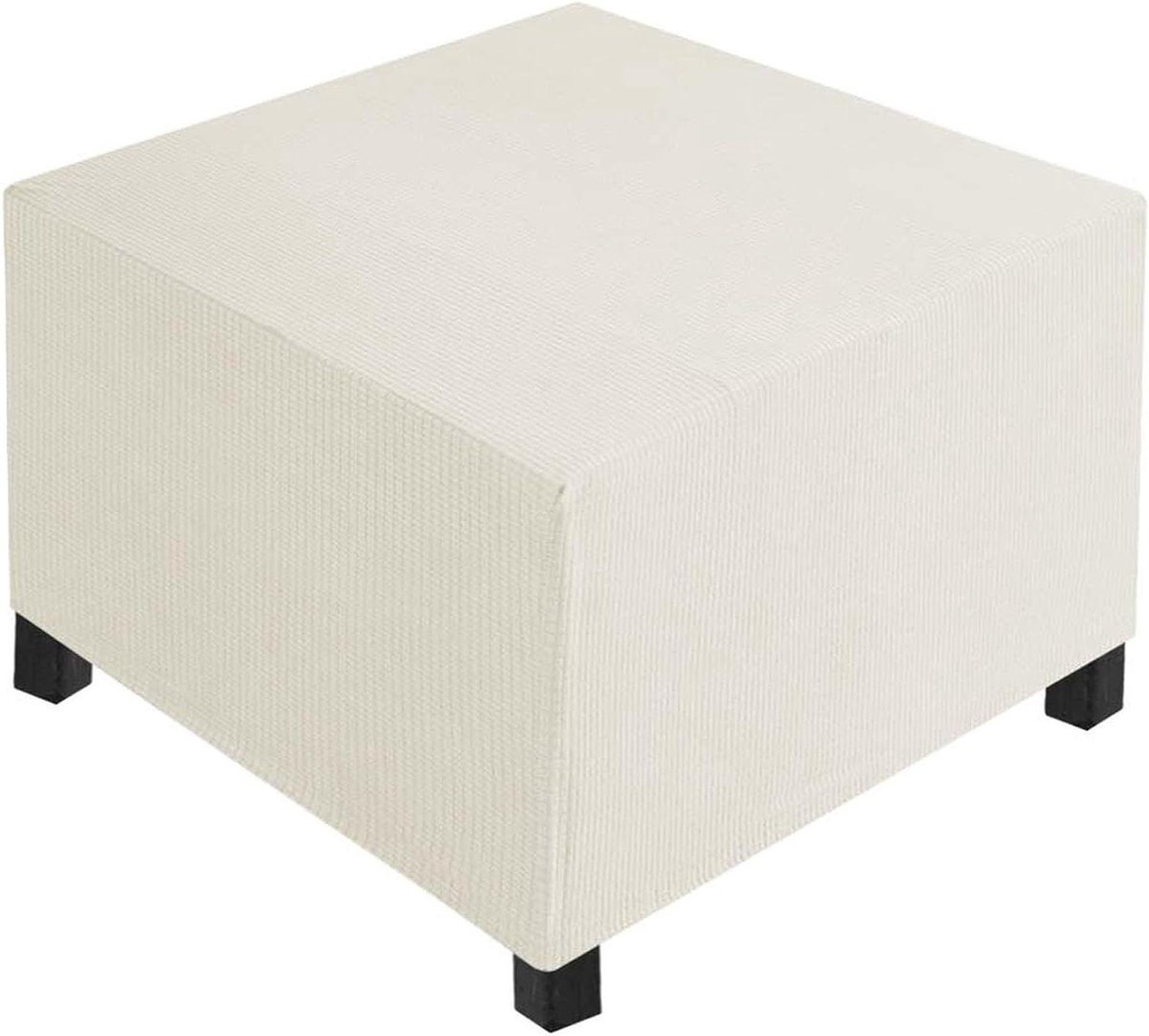 Voetenbank Hoes - Poef Cover - Meubels Beschermen - Super Zacht Stof - 90x90x50cm - Beige