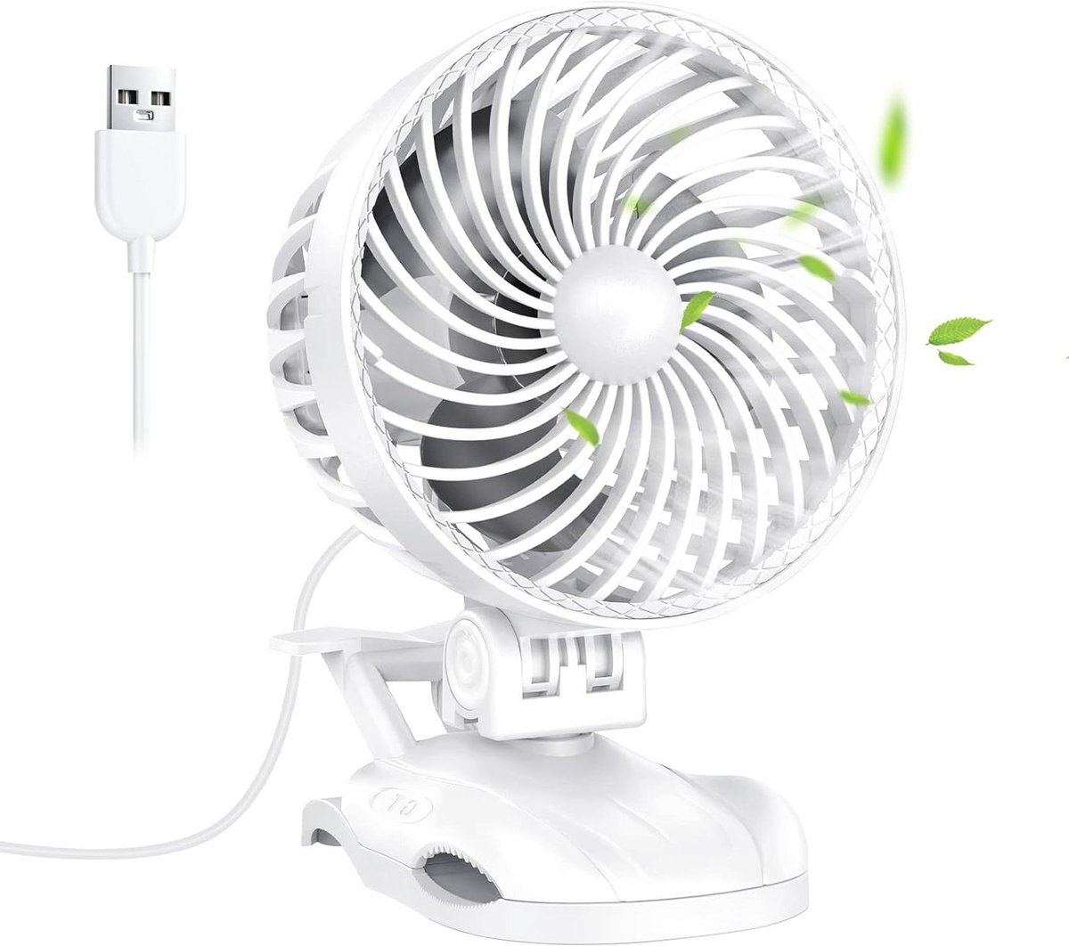 Mini USB Ventilator - Tafel Ventilator - Persoonlijke Koeling - 9 Snelheden - 30 Decibel - Wit