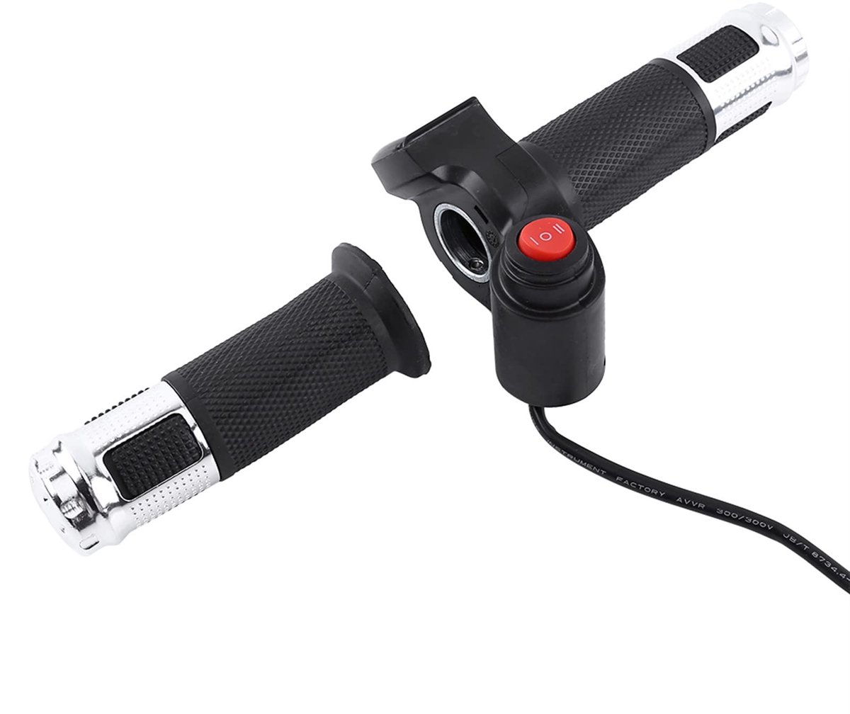 aladdien - Electric Throttle - Twist Throttle Grips - 3 Snelheden - Zilver - LED Display - Geschikt voor Elektrische Fietsen - 4 Kleuren