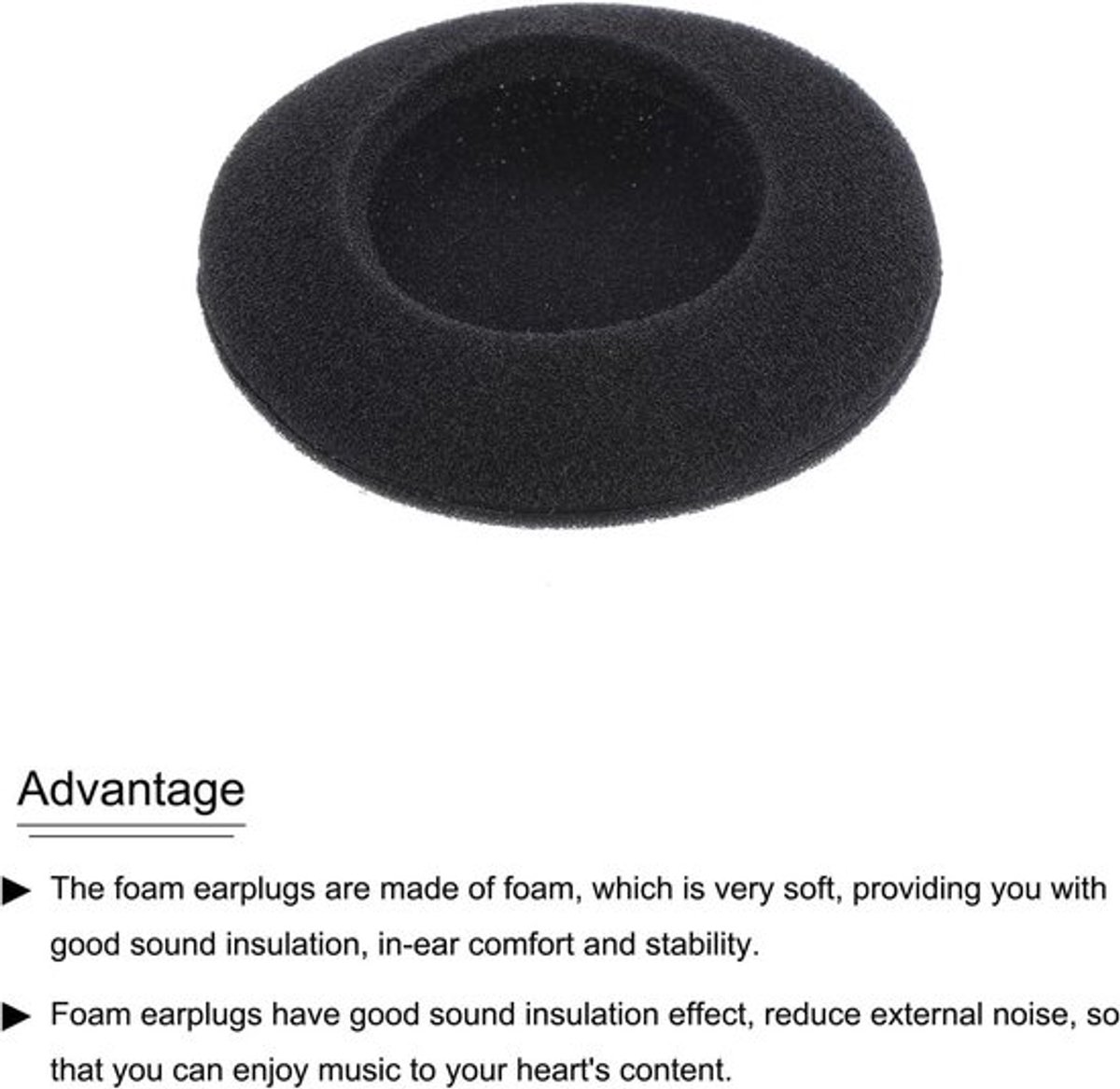 Schuimrubberen Oordopjes Hoofdtelefoon Vervanging 45mm Zwart 10 stuks