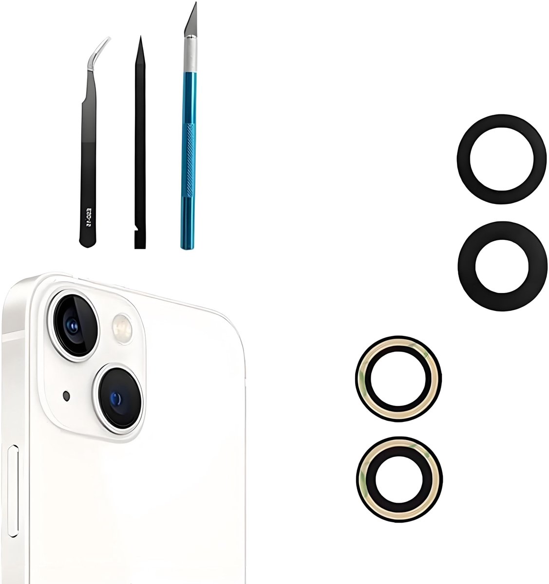 aladdien - Camera Lens Vervanging - iPhone 13 Mini - Inclusief Gereedschap - Anti-Kras - Perfect voor Beschadigde Lens - Geschikt voor iPhone 13 en ..