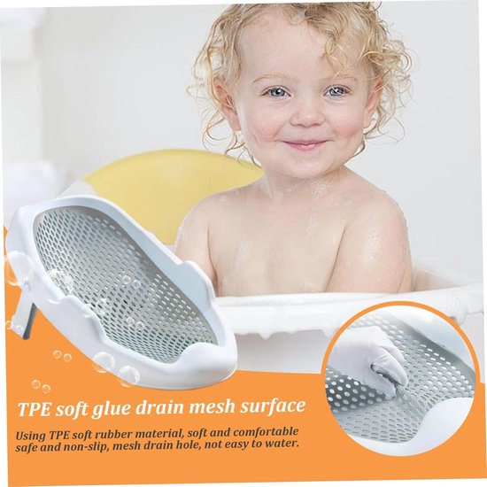 Babybad stoel - Ligstoel baby - Veilig badderen - Opvouwbaar ontwerp - 0-24 maanden - Grijs — afbeelding 4