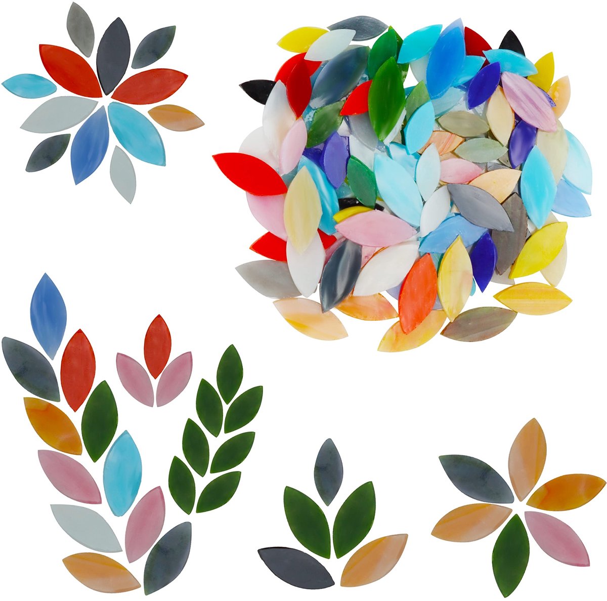aladdien - Glazen Mozaïek Tegels - Handgesneden Glas - Kunst en Ambachten - Gemixte Kleuren - Voor Huisdecoratie - 100 Stuks