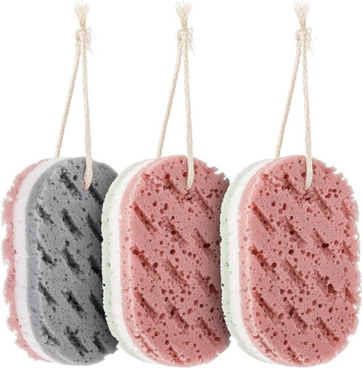 Bad Spons voor Vrouwen - Zachte Scrubber voor Badkamer - Diepe Reiniging - 3 Stuks