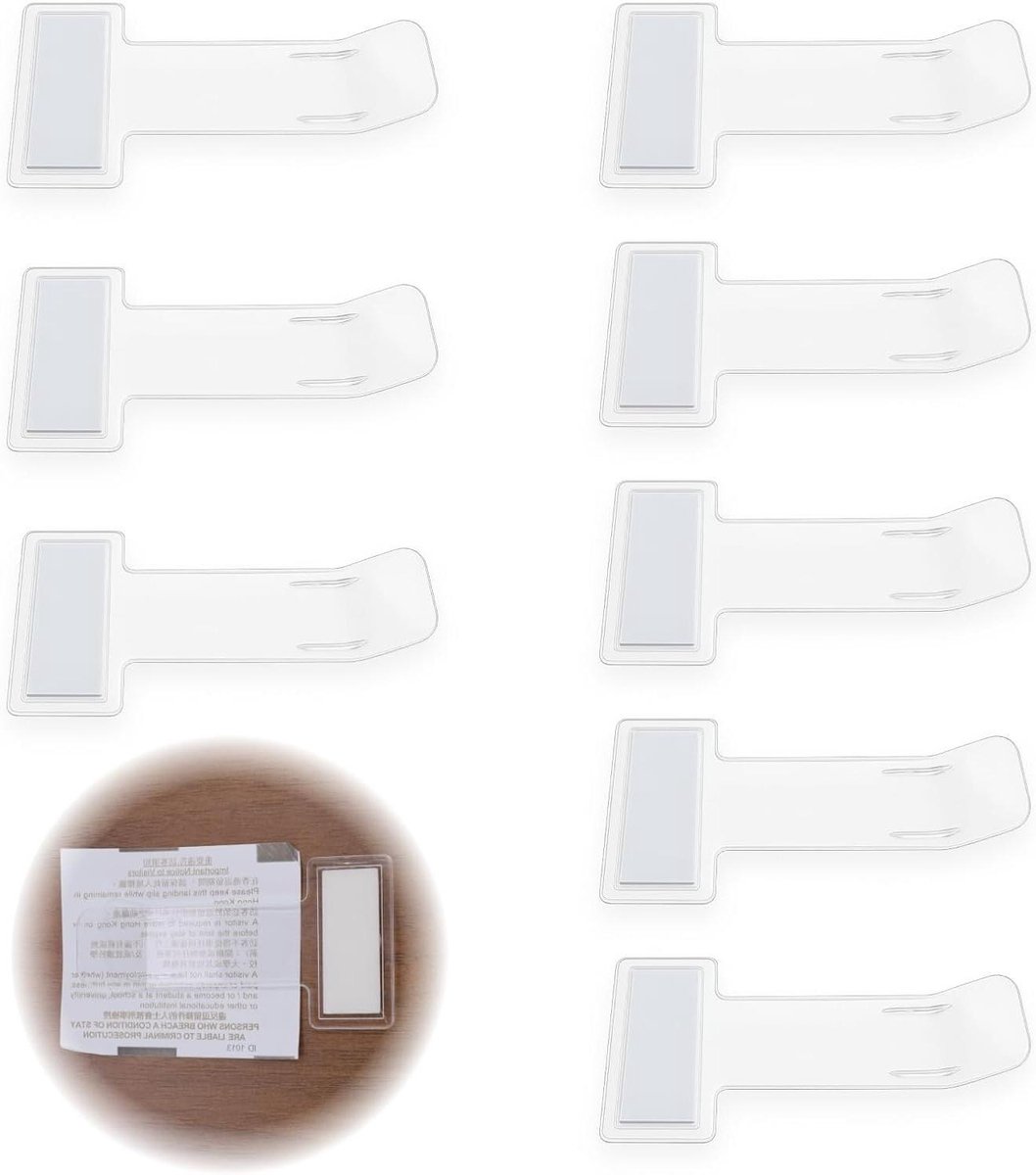 Parkeerticket Clips - Voorruit Houders - Auto Organisatie - Zelfklevend - 8 Stuks - Transparant