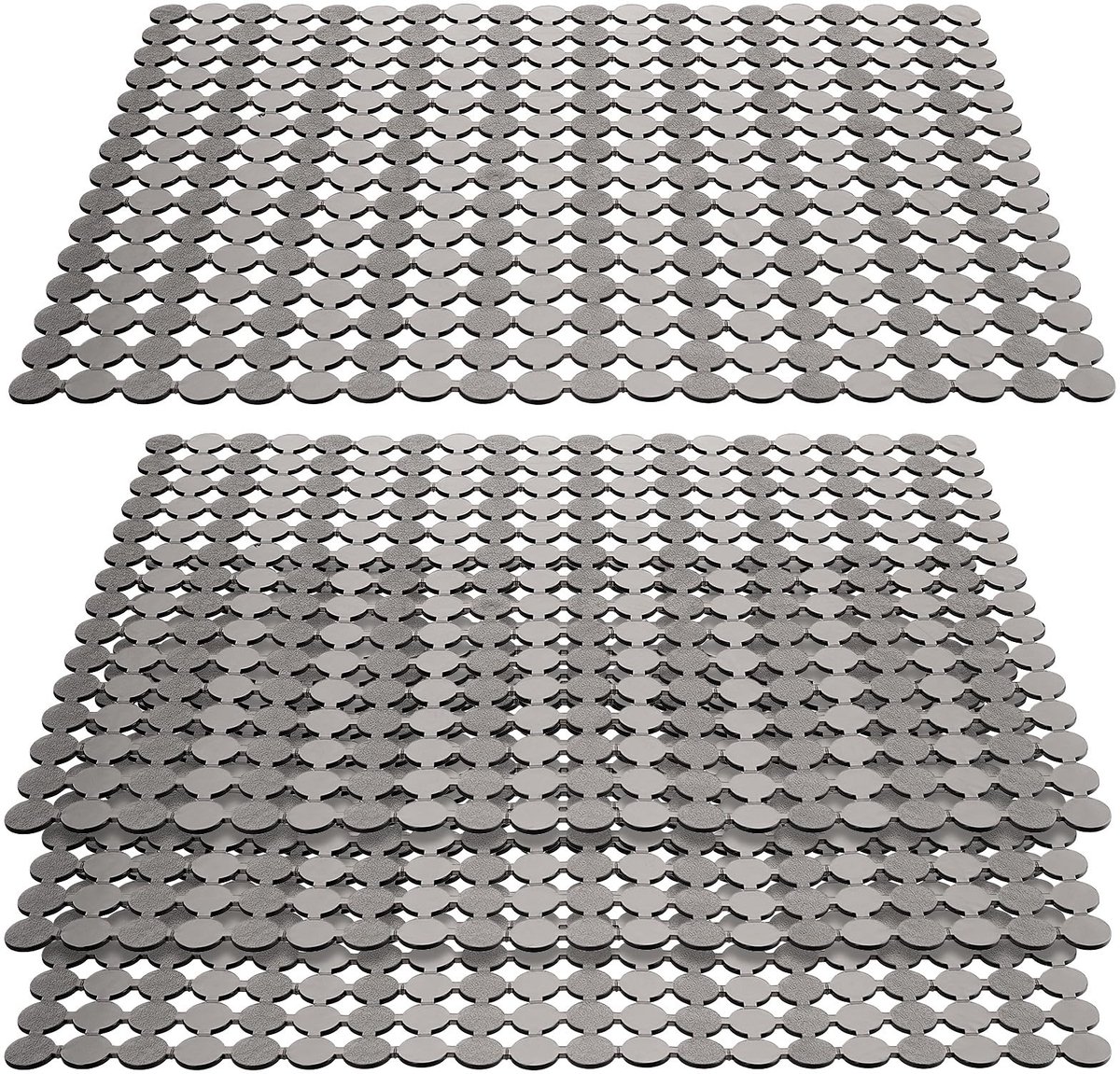 aladdien - Spoelbakmat - Set van 4 - Multifunctionele PVC Beschermmat - Grijs - Op maat te snijden - Tegen krassen en vlekken - Geschikt voor gootsteen