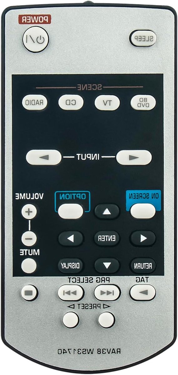 Vervangende afstandsbediening voor Yamaha audio systemen, geschikt voor RX-V3900, RAV38-WS31740 en meer