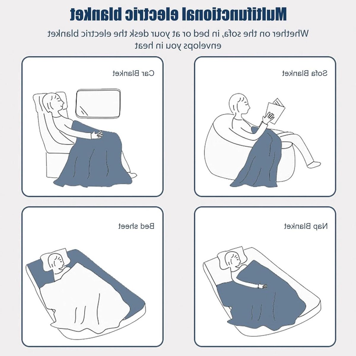 Verwarmde Autodeken - Elektrische Deken - Reizen Comfort - 2 Warmte Niveaus - 145x100cm - Lichtbruin