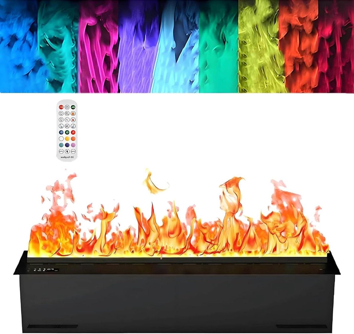 Waterdamphaard - Sfeerhaard - Sfeerverlichting Creëren - Multicolor LED Vlammen - 50 cm - Zwart
