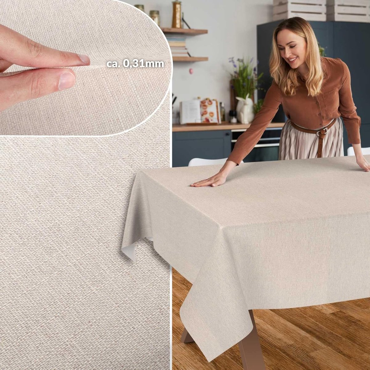 Waterafstotend Stoffen Tafelkleed Katoen Polyester Ovaal 200x140 cm