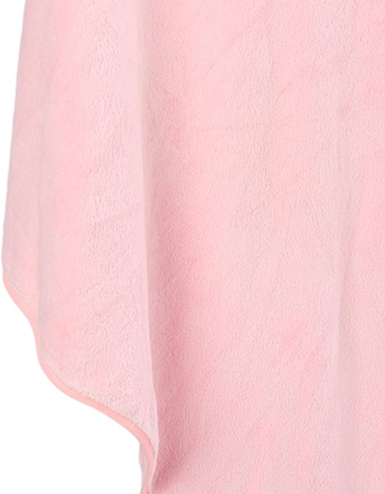 Babybadjas met capuchon - Omslagdoek baby - Na het baden - Zacht fleece materiaal - 80x80cm - Roze Kat — afbeelding 5
