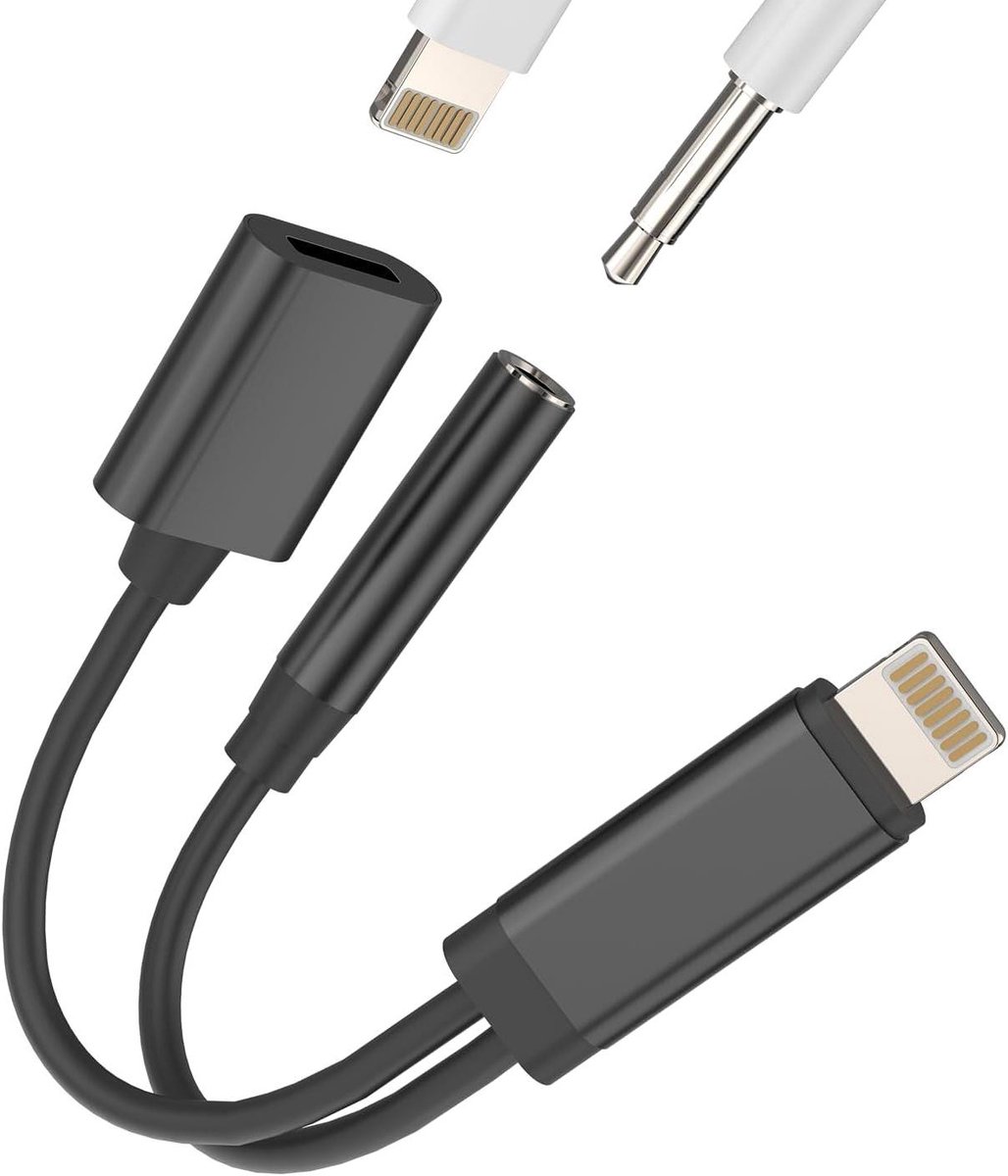 Hoofdtelefoonadapter - Audio kabel - Muziek luisteren - Standaard aansluiting - 35 mm - Zwart