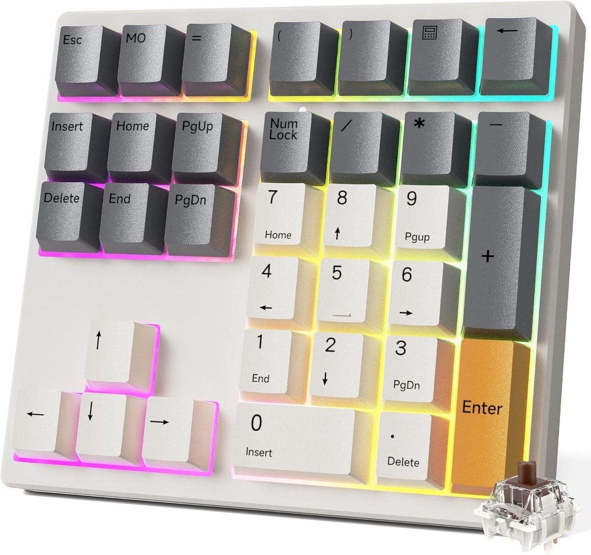 Programmeertablet 34 Toetsen Numeriek Toetsenbord met RGB Verlichting - Hot-Swap & Aanpasbaar voor Windows/Mac