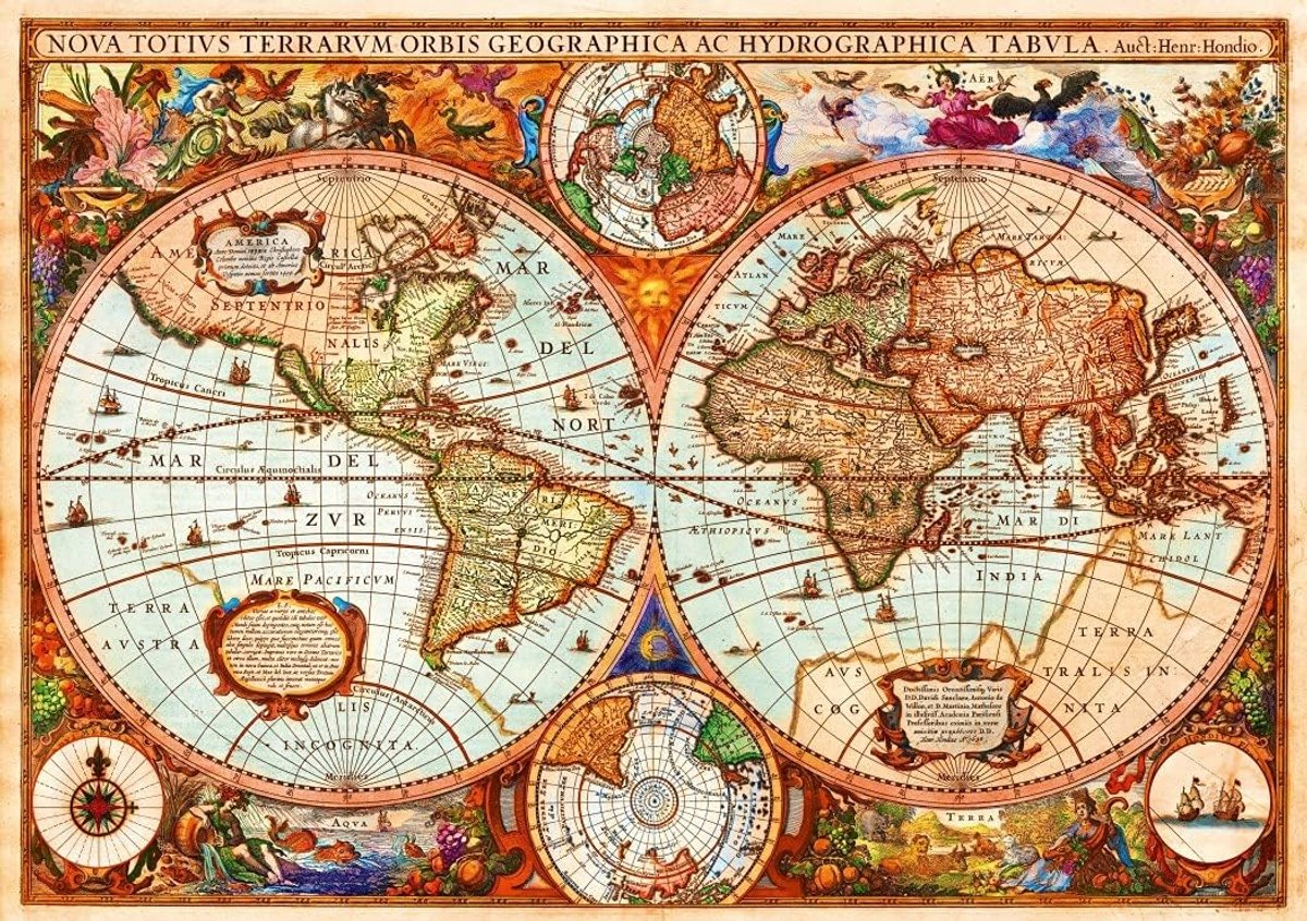 Legpuzzel - Puzzel Kaart - Ontspanning Thuis - 1000 Stukjes - Volwassenen - Antiek