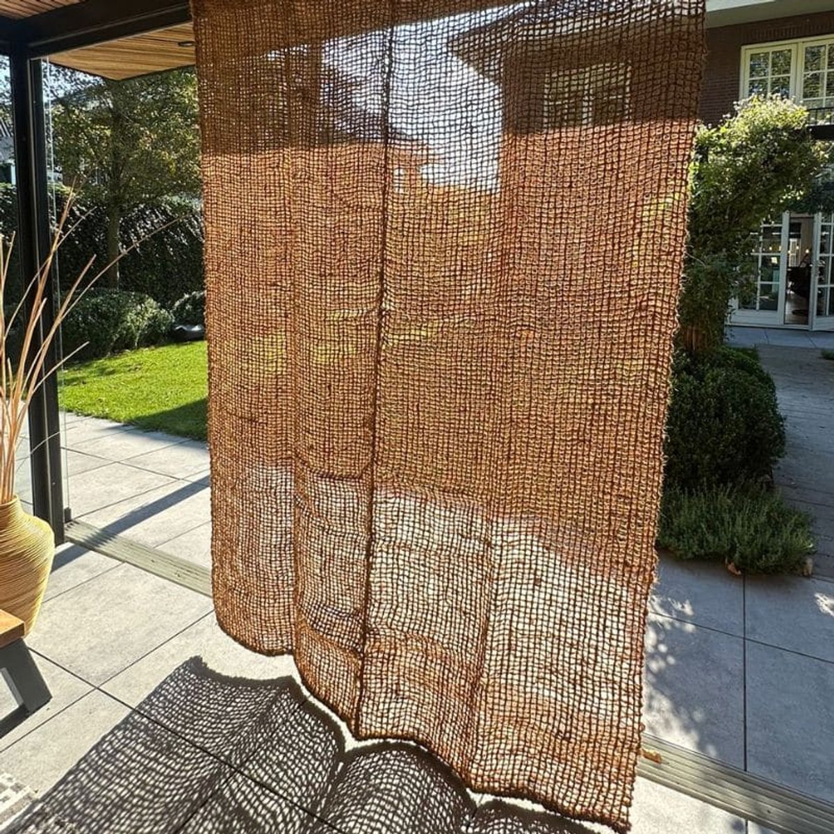 Kokos buitengordijn 100x210 cm - natuurlijk gordijn van kokosvezel voor terras & veranda