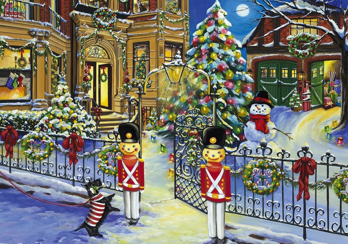 Kerst Puzzel - Wintertafereel - Ontspanning - Feestelijk Thema - 1000 Stukjes - Meerkleurig