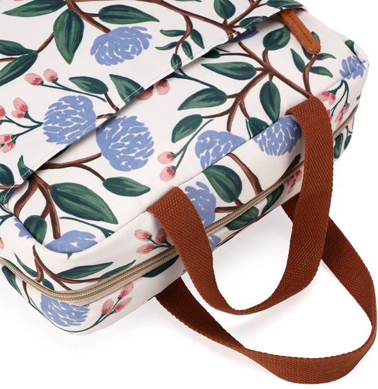 Brisby 4 Laags Geïsoleerde Koeltas - Lunchtas 7 liter - Bloemetjes Wit van Brisby — afbeelding 3