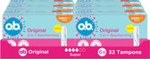 o.b. Original Dynamic Fit Super - 2-in-1 bescherming - tampons - tampon zwaardere menstruatiedagen - 6x32 tampons