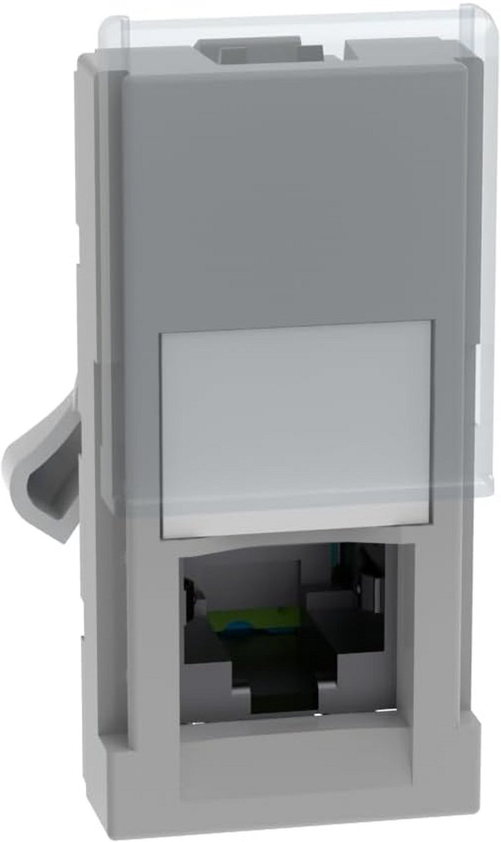 Netwerkaansluiting Internet Data Telefoon Stopcontact RJ45 Categorie 6 Module Grijs Montageklaar