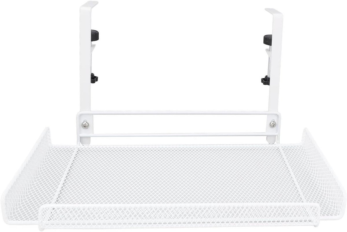 Bureau Opberger - Kabel Organizer - Ruimte Besparen - Sterk Koolstofstaal - 32 x 22 x 6 cm - Wit
