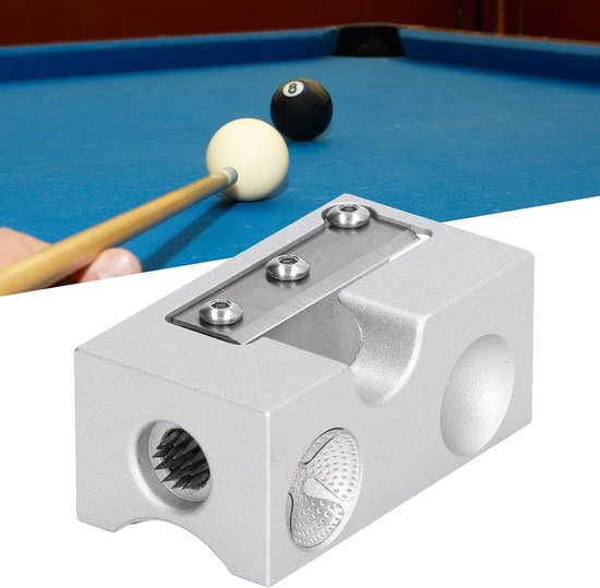 Keu Tip Shaper - Biljart Gereedschap - Keu Onderhoud - Aluminium Roestvrij Staal - Compact Formaat - Zilver — afbeelding 2
