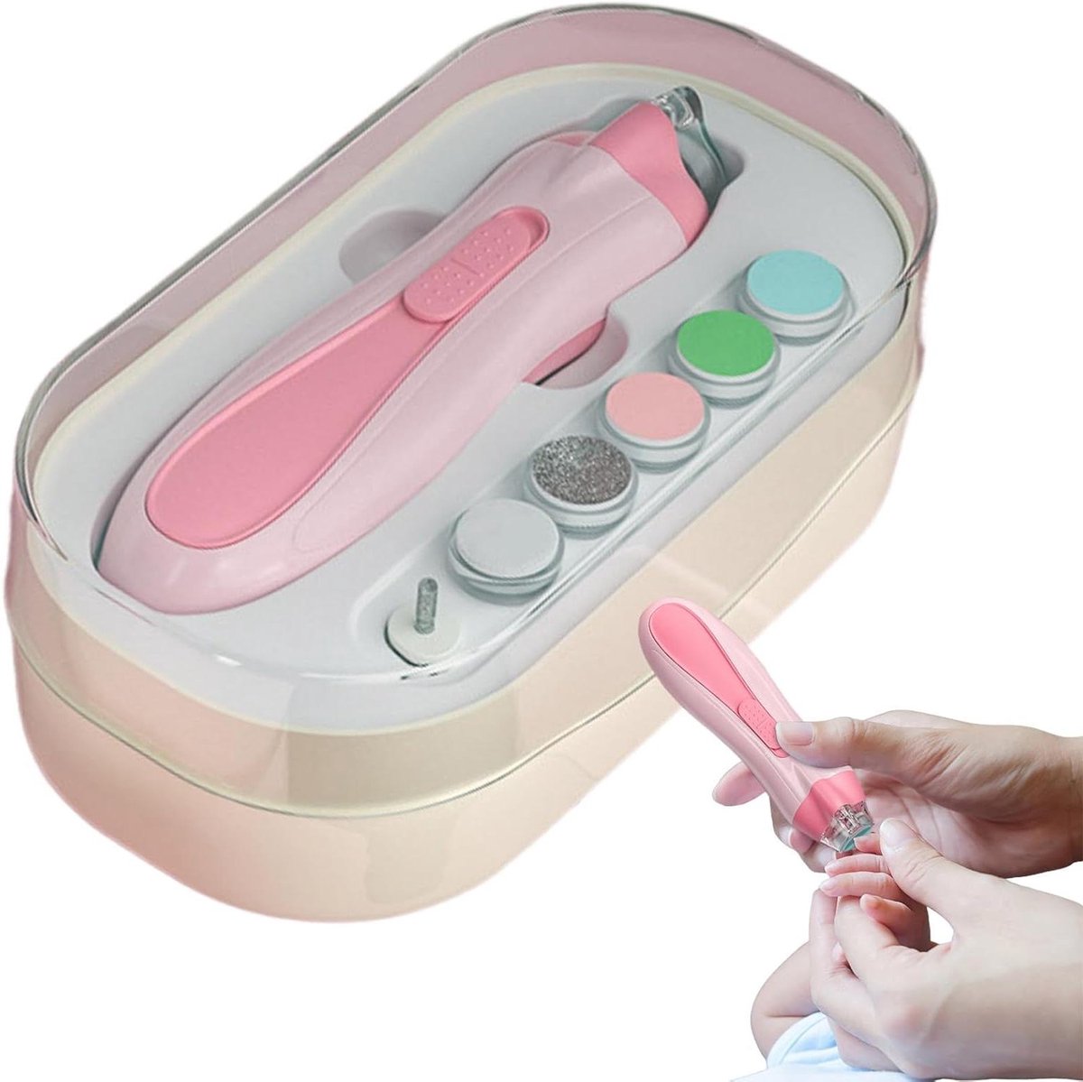 Elektrische nagelknipper - Baby nagelvijl - Veilige babyverzorging - Innovatief letselpreventie ontwerp - 13.7 cm lengte - Wit
