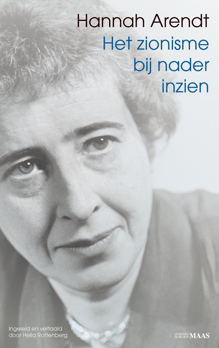 Boek "Het zionisme bij nader inzien" met portret van Hannah Arendt.