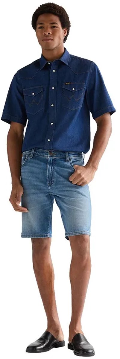 Wrangler 112377790 Texas Korte Jeans 34 Man Blauw