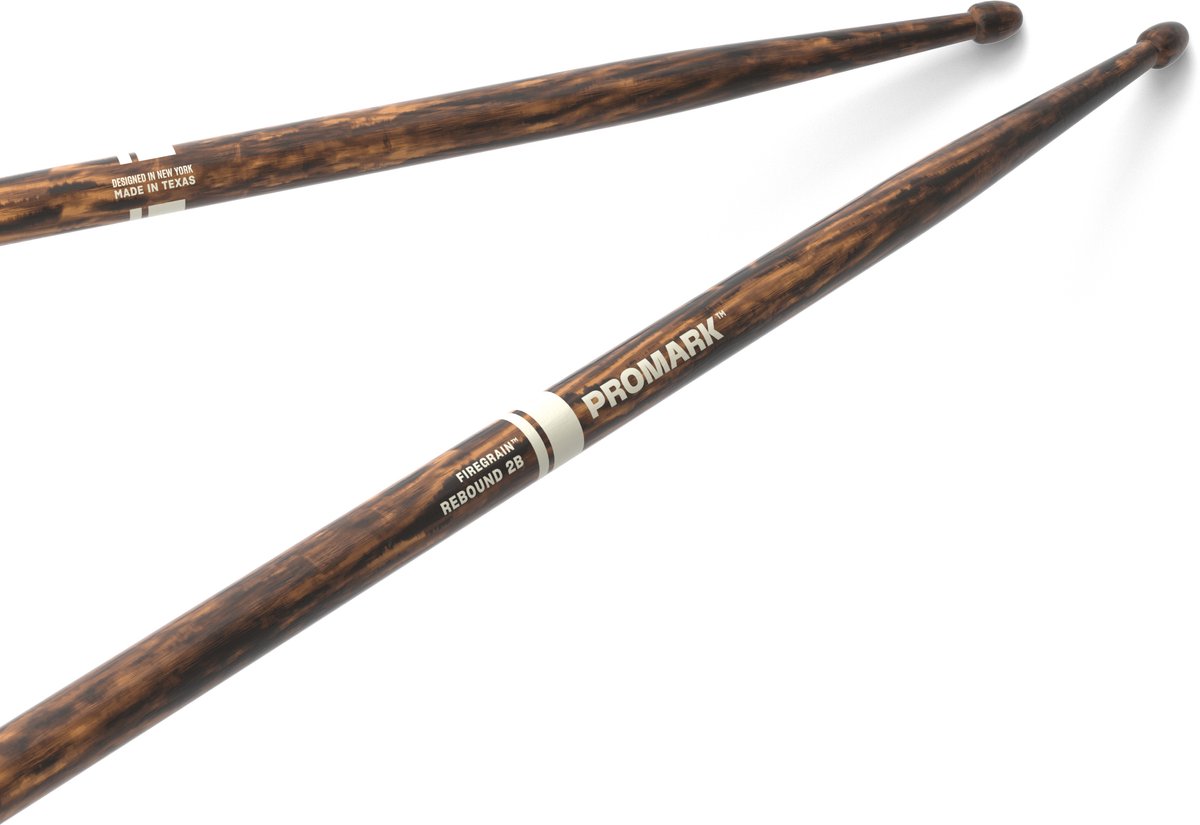 ProMark R2BFG Rebound 2B FireGrain Hickory drumstokken met houten tip
