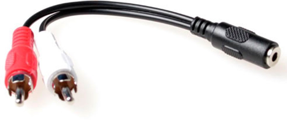 ACT AK2027 Audio Verloopkabel 3,5mm Stereo Jack Male - 2x Tulp Male - 15 cm