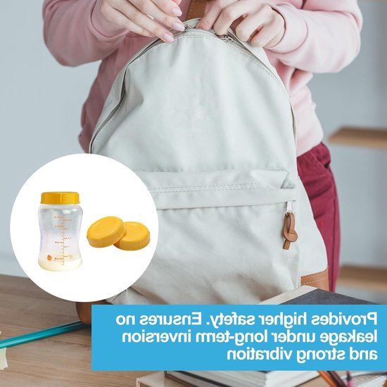 Opbergdoppen voor Babyflessen - Set van 10 - Reisdoppen voor Flessen - Opbergdeksels - Vervanging voor Babyflessen - Geschikt voor Lansinoh, MAM, Pigeon - Oranje — afbeelding 5