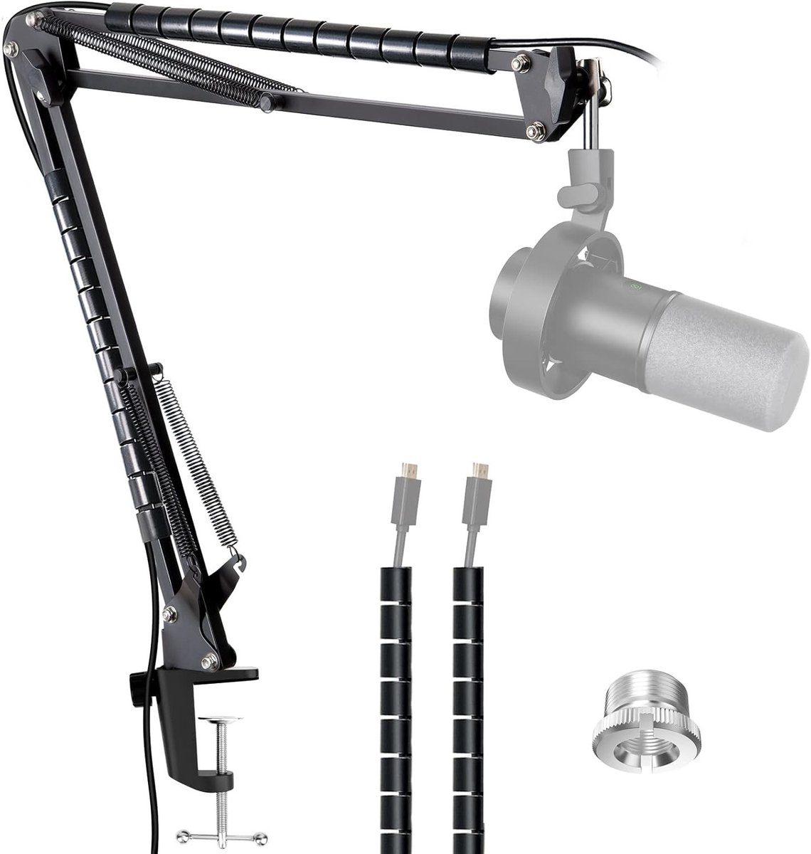 Mic Boom Arm Stand voor FIFINE K688 Microfoon - Deskstand met Kabelbescherming voor Podcasting, Streaming en Gaming in Thuiswerkomgeving