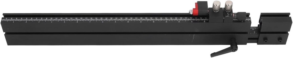 Verstelbare Aluminium Mitre Meter Fence met T-groef en Schalen voor Houtbewerking, 560-950mm Lengte