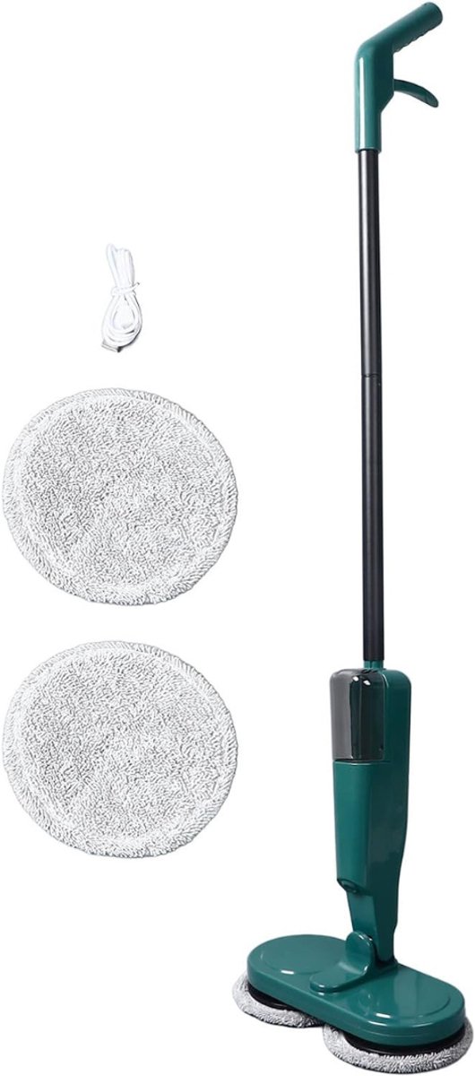 RUX® Electrische Dweil - Dweil - Schrobzuigmachine - met 4 Herbruikbare Pads - Groen- 54cm x 15cm x 10 cm