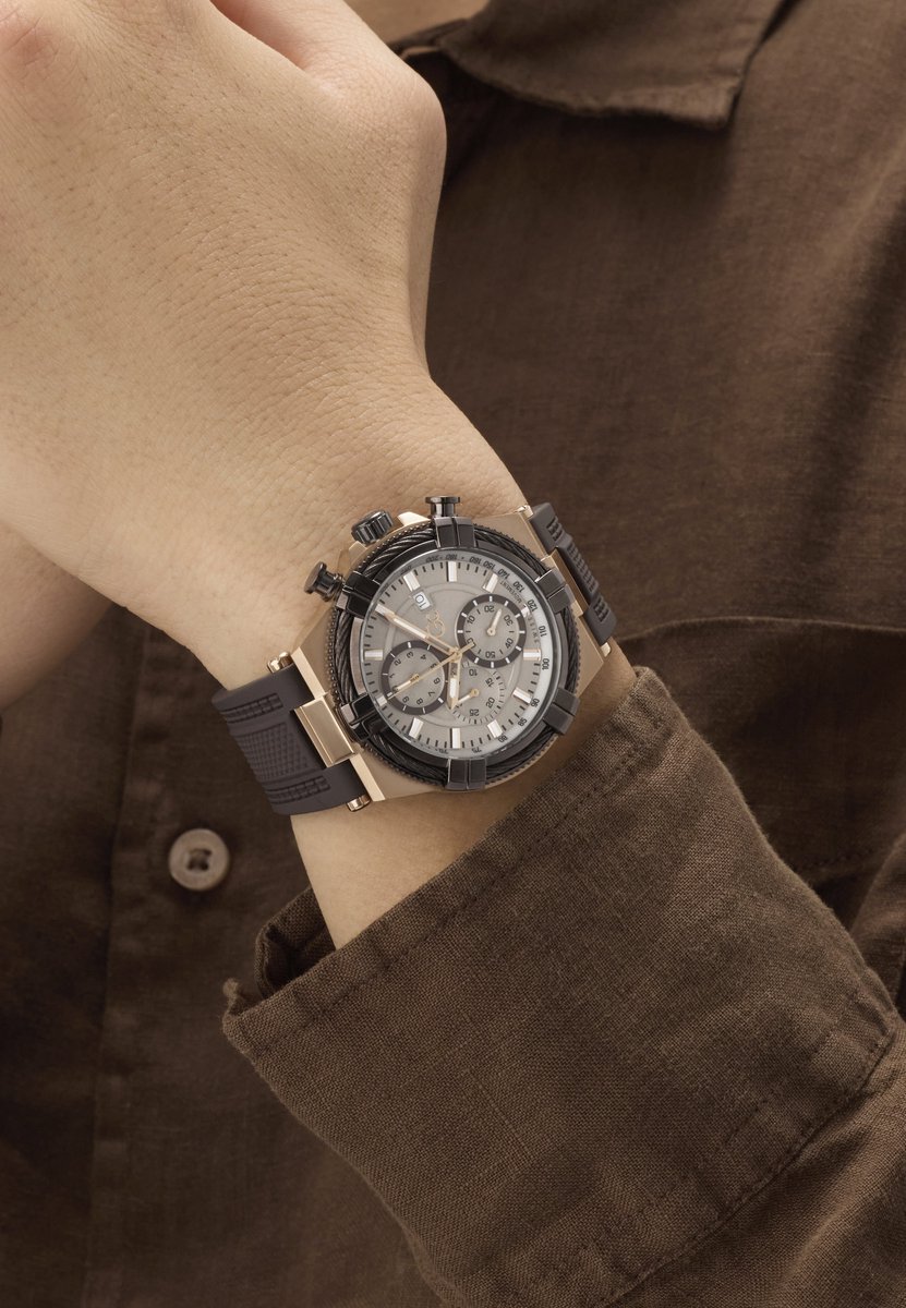 Gc Gc Ironforce Quartz Analoog Horloge Brown Behuizing: 100% Roestvrij Staal | Armband: Siliconen 44 mm Z76003G7, Z76004G7